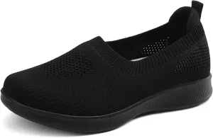 Womens Summer Walking Shoes Breathable Mesh Knit Sock Sneakers Lightweight Slip on Athletic Comfort Casual Tennis Sneakers for Gym Running Work Canvas Shoes