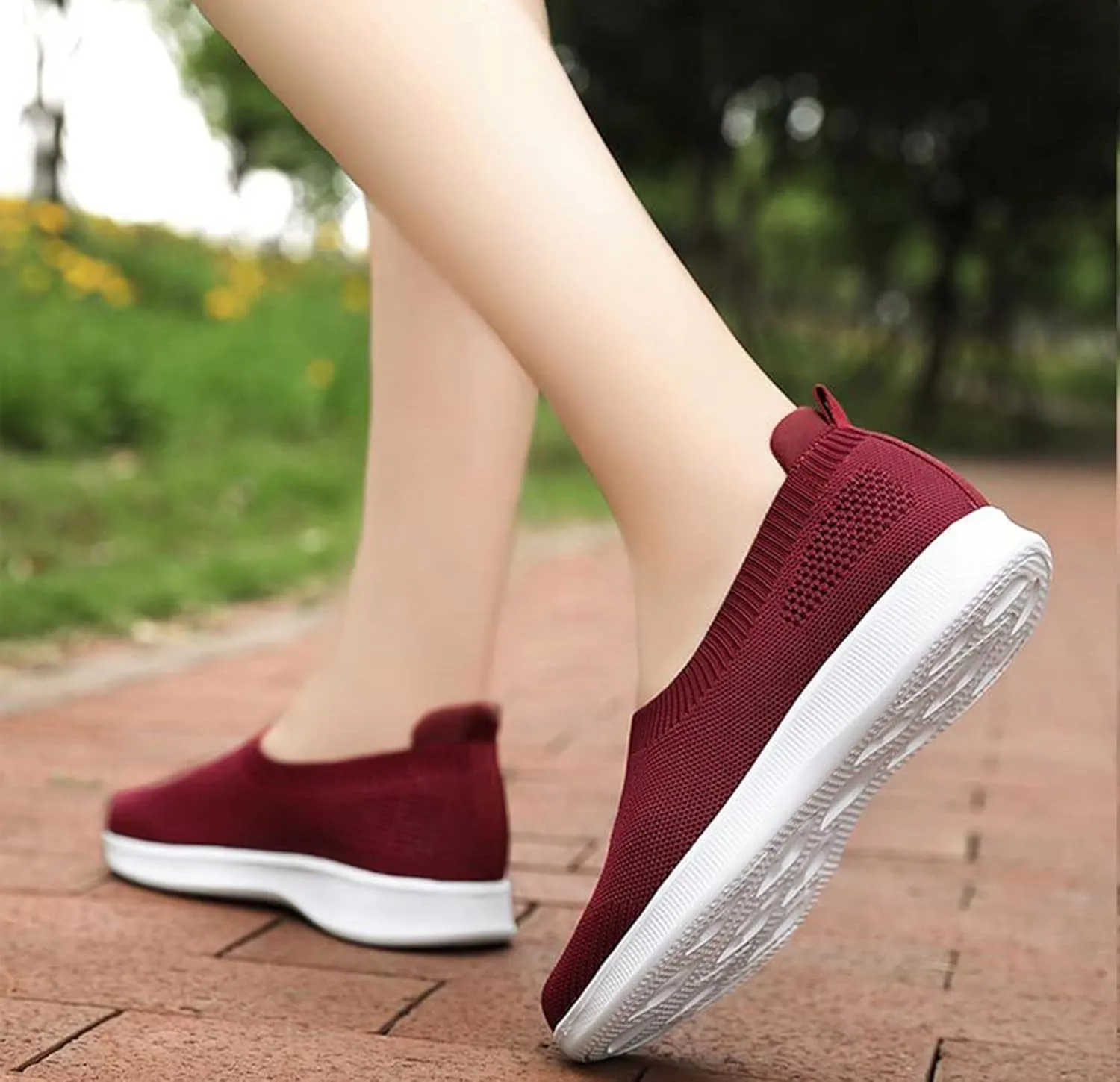 Womens Summer Walking Shoes Breathable Mesh Knit Sock Sneakers Lightweight Slip on Athletic Comfort Casual Tennis Sneakers for Gym Running Work Canvas Shoes