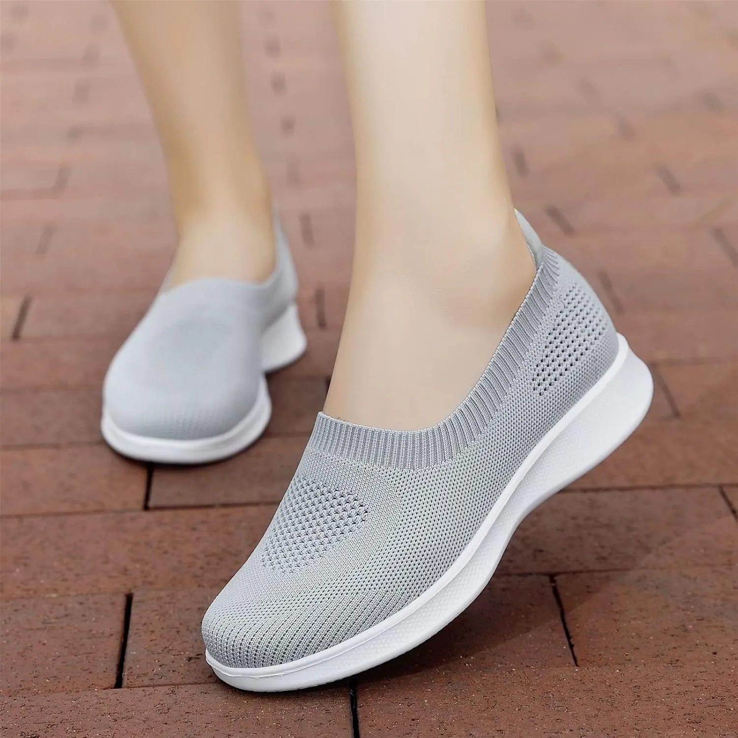 Womens Summer Walking Shoes Breathable Mesh Knit Sock Sneakers Lightweight Slip on Athletic Comfort Casual Tennis Sneakers for Gym Running Work Canvas Shoes