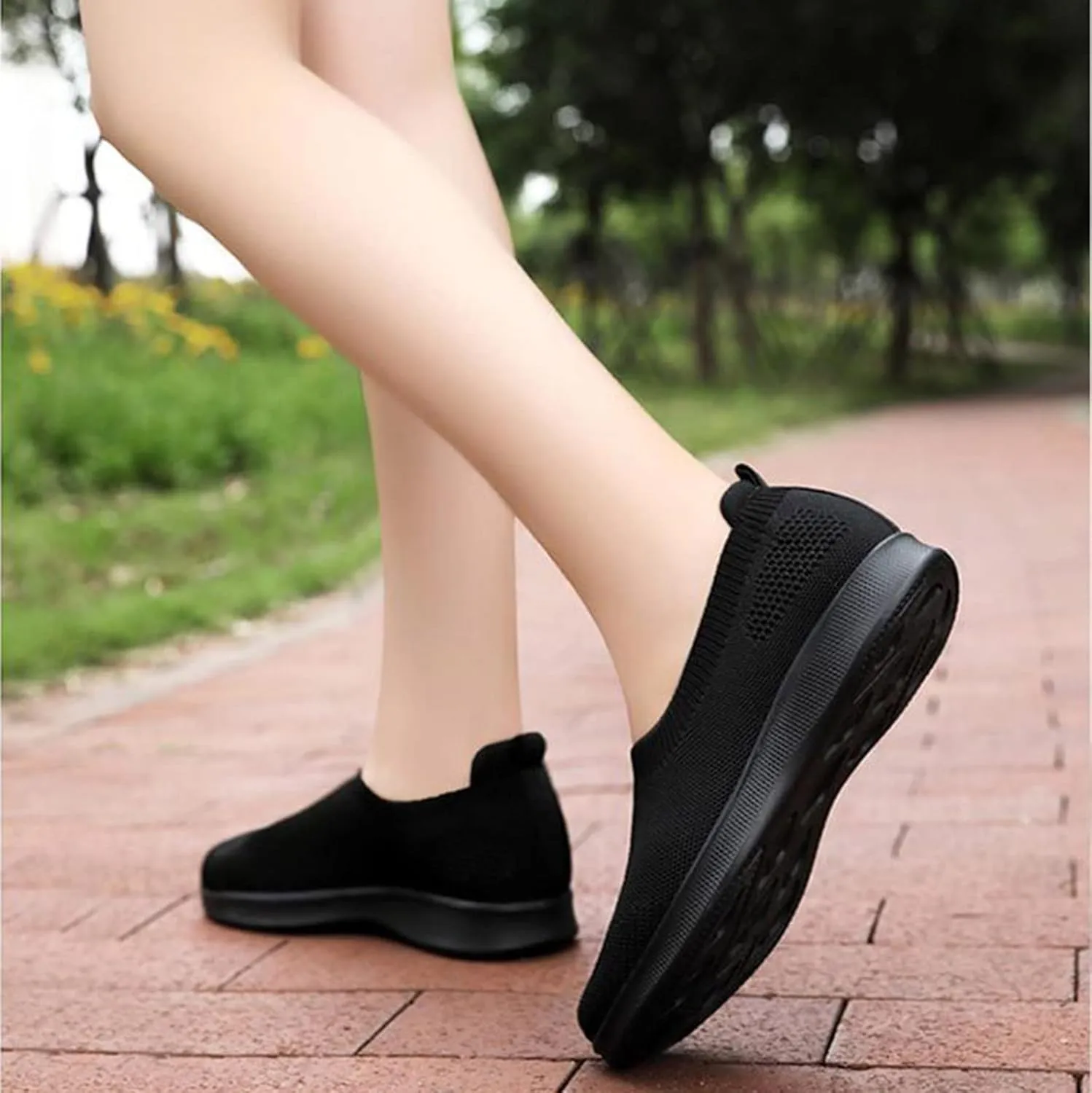 Womens Summer Walking Shoes Breathable Mesh Knit Sock Sneakers Lightweight Slip on Athletic Comfort Casual Tennis Sneakers for Gym Running Work Canvas Shoes