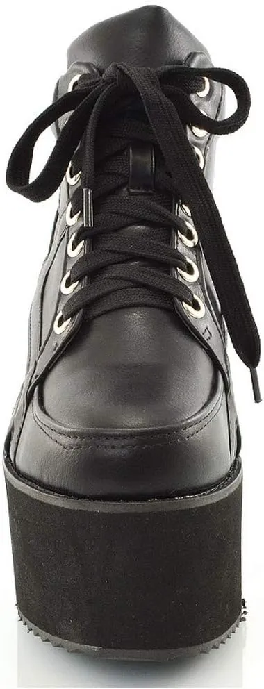 Womens Synthetic Sporty Platform Lace Up Ankle Boots