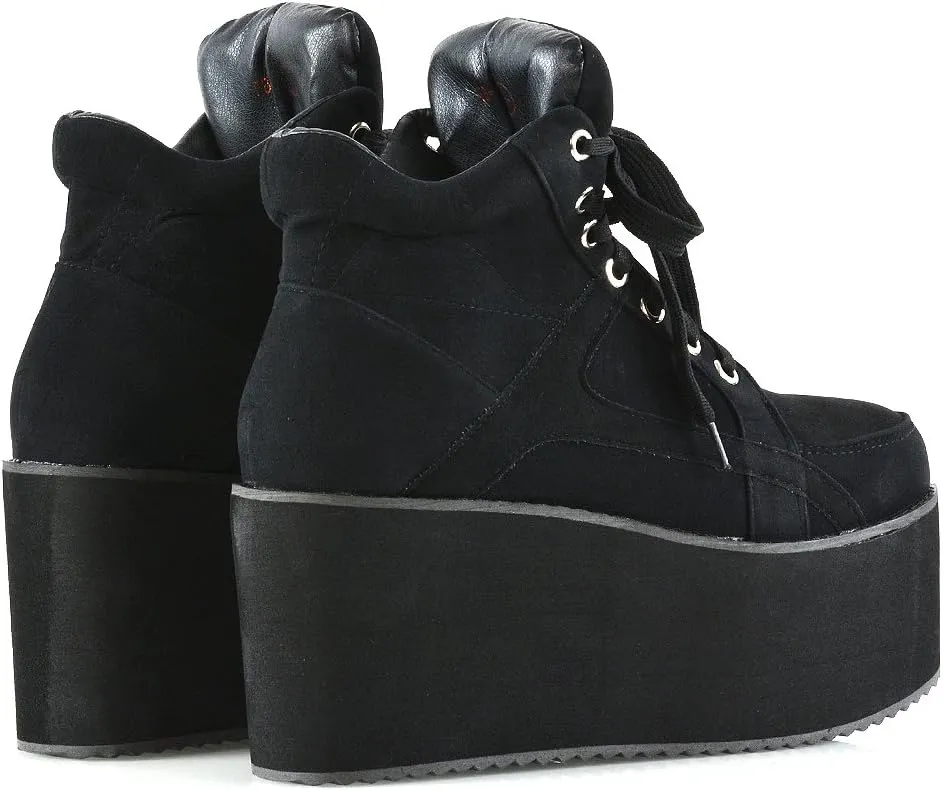 Womens Synthetic Sporty Platform Lace Up Ankle Boots