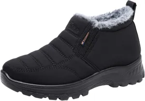 Women's Waterproof Winter Snow Boots Lightweight Warm Faux Fur Lined Mid-Calf Booties Winter Fur Lined Lightweight No-Slip