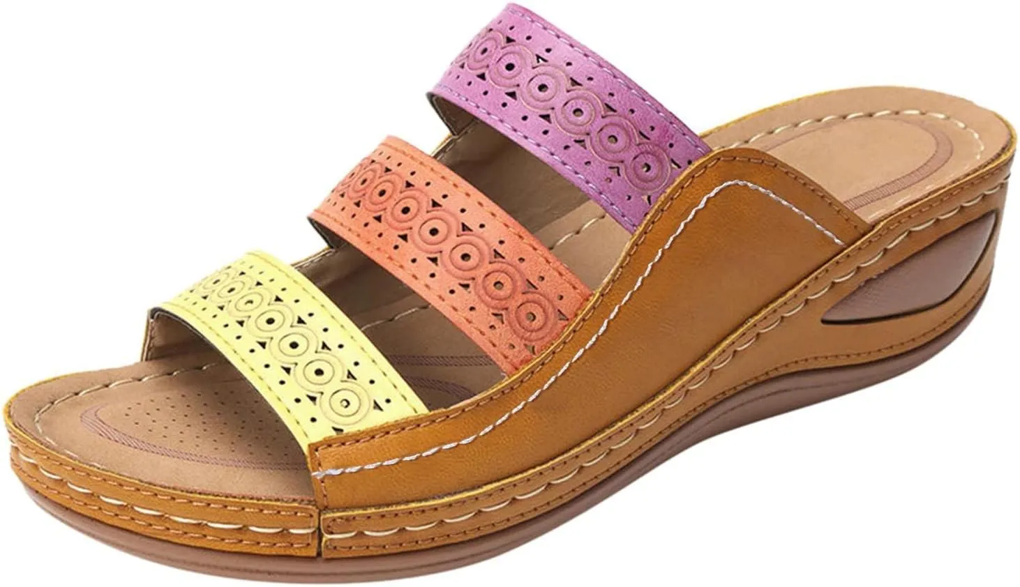 Womens Wedge Sandals 2025 Summer Orthopedic Wedge Sandals for Women Open Toe Ankle Strap Platform Sandal Platform Sandal Shoes 2025