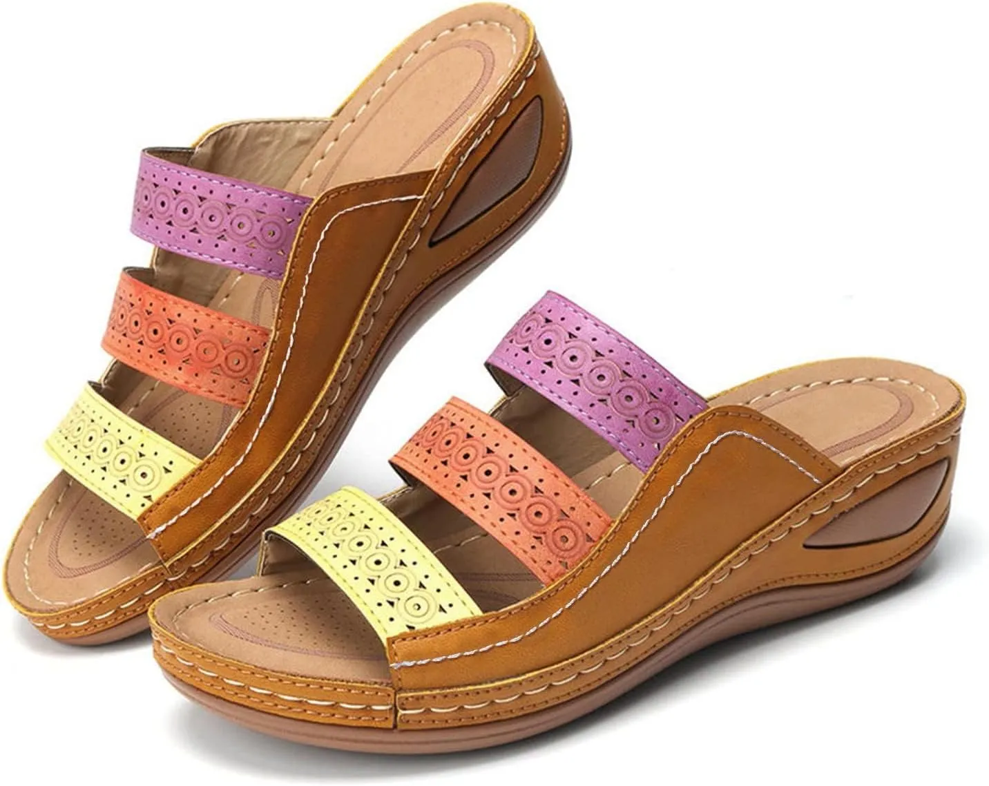 Womens Wedge Sandals 2025 Summer Orthopedic Wedge Sandals for Women Open Toe Ankle Strap Platform Sandal Platform Sandal Shoes 2025