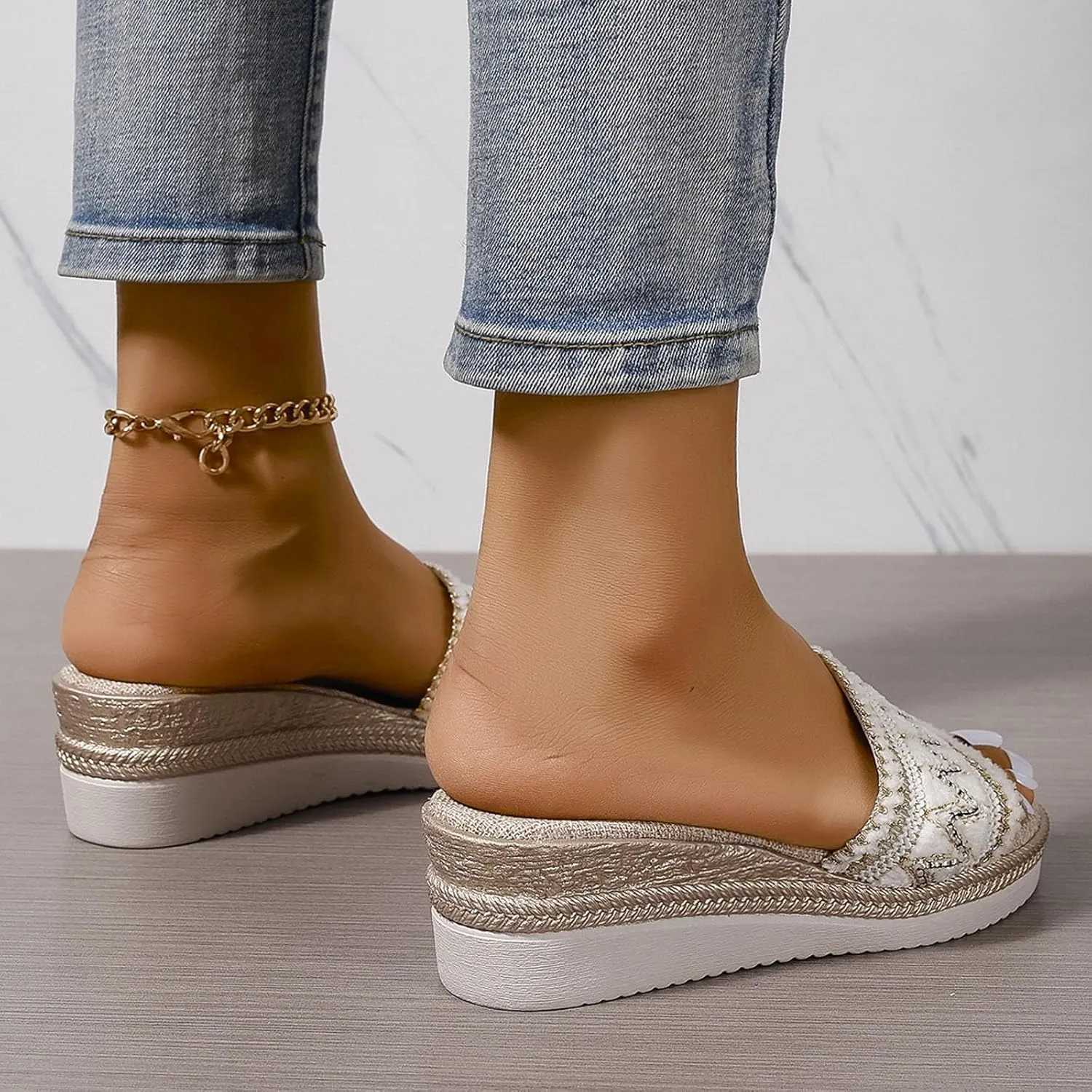 Women's Wedge Sandals with Plantar Fasciitis Womens Comfort Lightweight Platform Sandal Fashion Beach Sandals