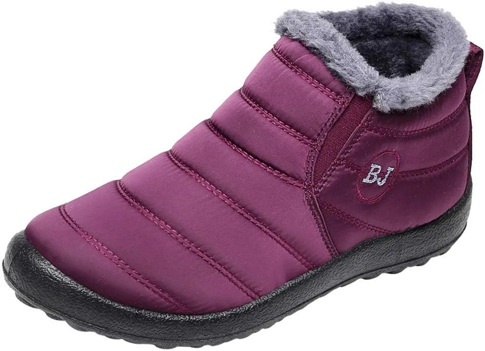 Women's Winter Boots Waterproof Adults Snow Shoes Womens Mens Snow Boots Winter Shoes Slip On Womens Snow Boot Short Barefoot Shoes Women Men Snow Booties