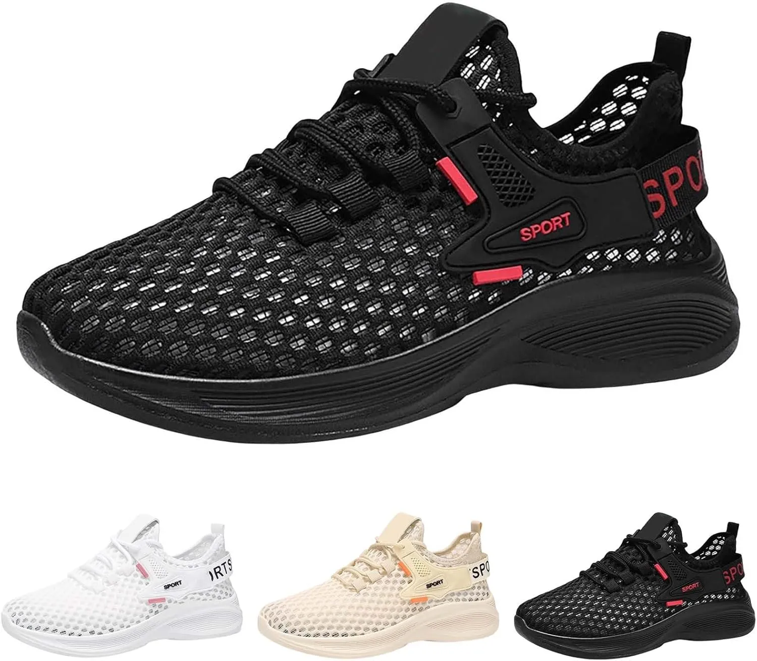 Women's Woven Orthopedic Breathable Soft Shoes Running Shoes for Men Comfortable Women Shoes Casual High Top Sneakers Red Tennis Shoe Casual Loafers