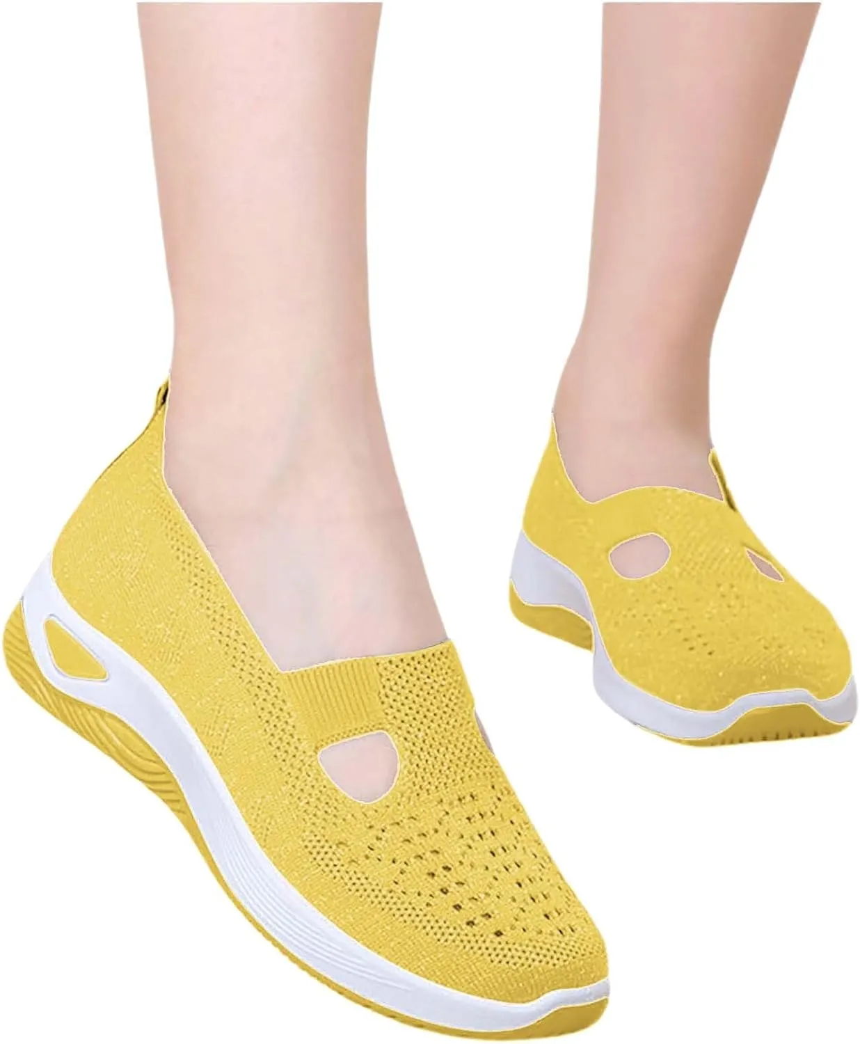 Women's Woven Orthopedic Breathable Soft Shoes Womens Running Shoes Arch Support Shoes Dressy Casual Wedge Sneakers Tennis Shoe Loafers Dress Shoe