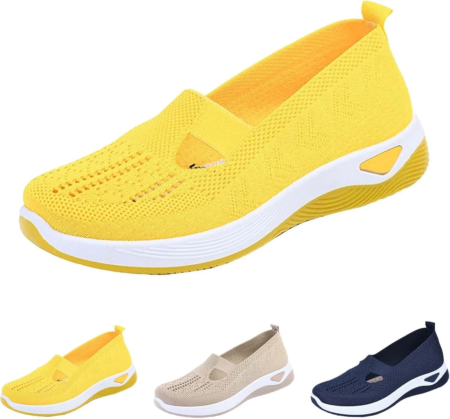Women's Woven Orthopedic Breathable Soft Shoes Womens Running Shoes Arch Support Shoes Dressy Casual Wedge Sneakers Tennis Shoe Loafers Dress Shoe