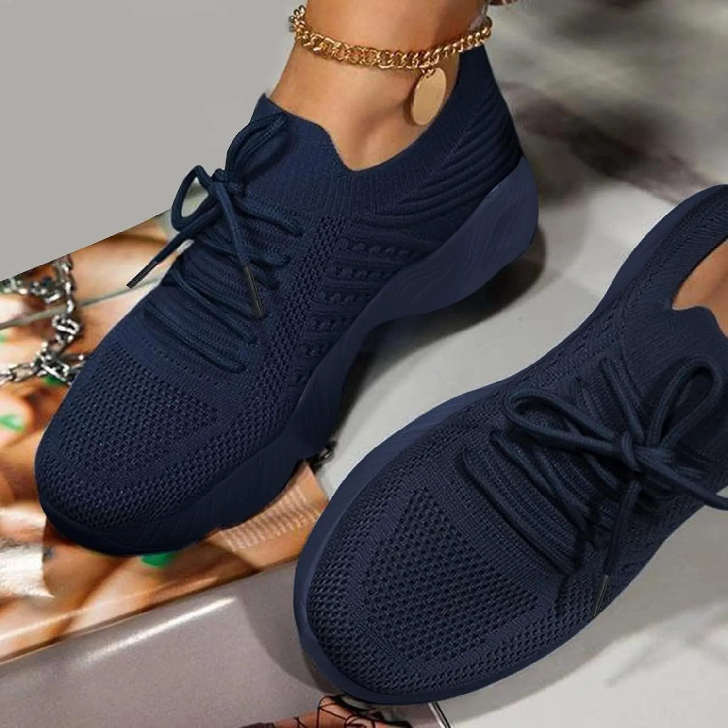Women's Woven Orthopedic Breathable Soft Sole Walking Shoes Women Sports Casual Shoes High Top Sneakers Waterproof Tennis Shoe Loafers Dress Shoe