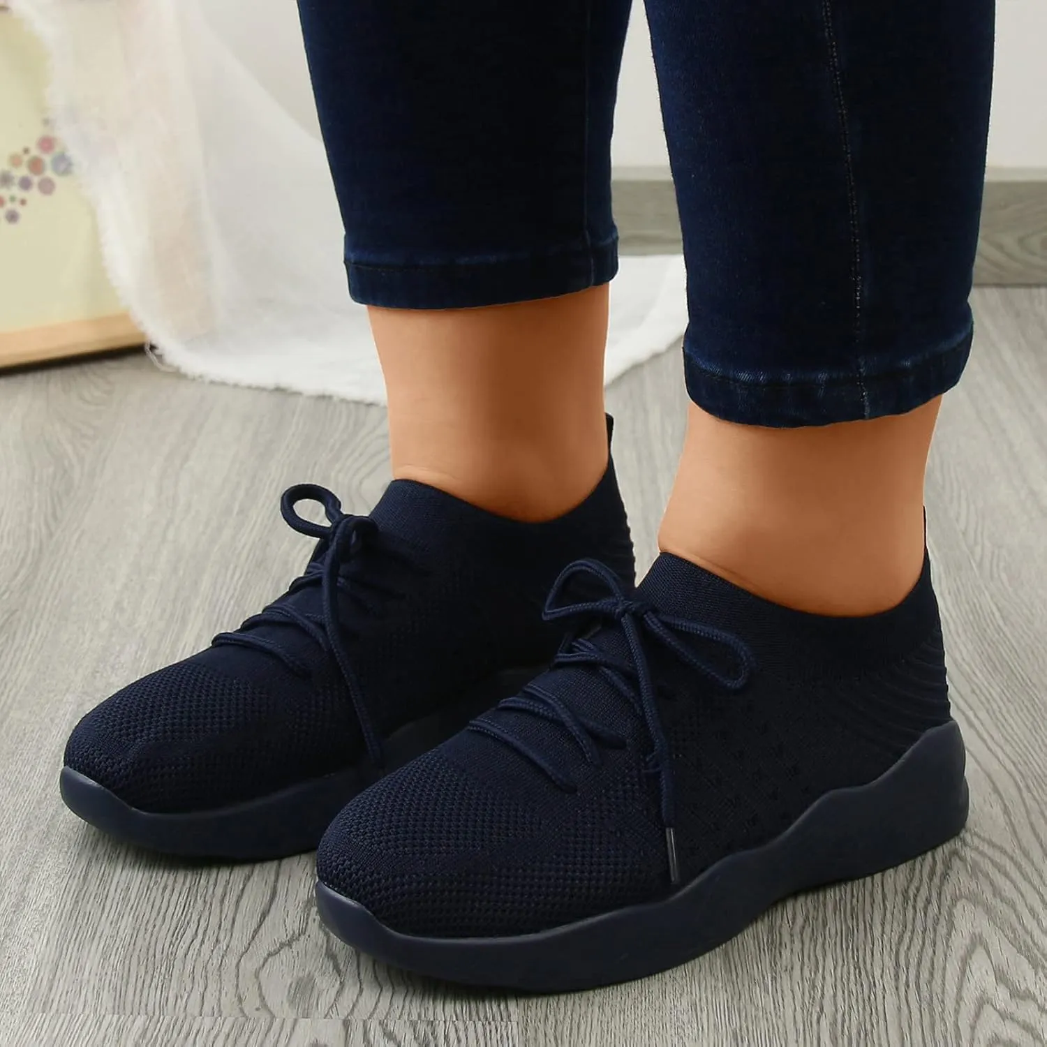 Women's Woven Orthopedic Breathable Soft Sole Walking Shoes Women Sports Casual Shoes High Top Sneakers Waterproof Tennis Shoe Loafers Dress Shoe