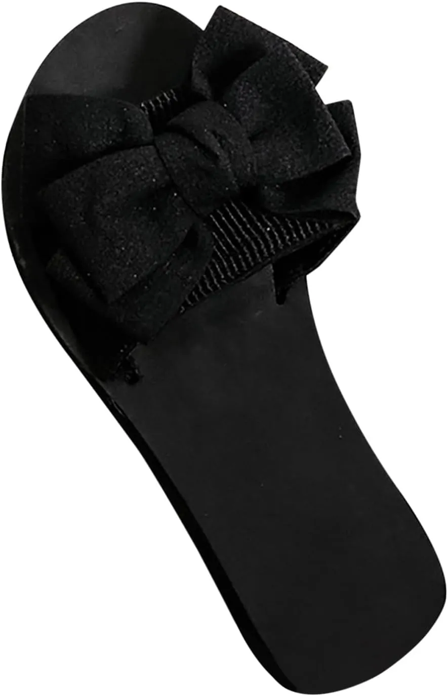 Work Slides Sandals for Women Trendy Butterfly Open Toe Sandal Dressy Business Comfort Lightweight Flat Shoe