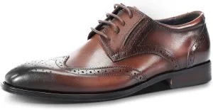 YFFUSHI Men's Oxfords Shoes Classic Leather Wingtip Lace Up Modern Formal Dress Shoes