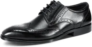 YFFUSHI Men's Oxfords Shoes Classic Leather Wingtip Lace Up Modern Formal Dress Shoes