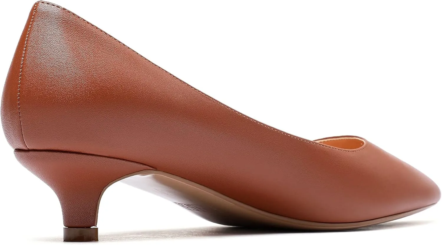 YODEKS Women's Kitten Heel Pumps Pointed Toe Low Heels Slip On Fashion Dress Shoes 1.5 Inch